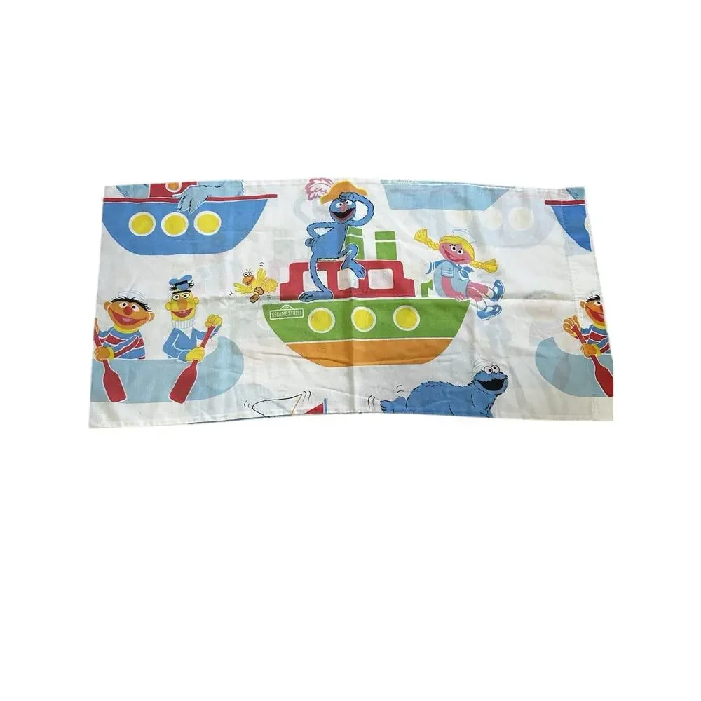 Sesame Street Kids Pillowcase Cookie Monster Ernie Bert Grover Boats 36x16